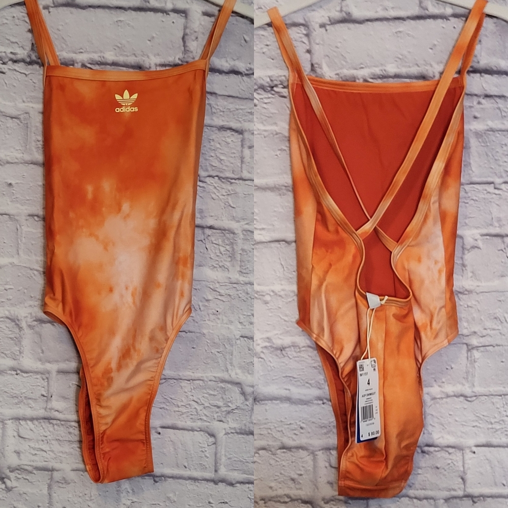 🤎Adidas Hill Hiker Print Swimsuit in Orange
